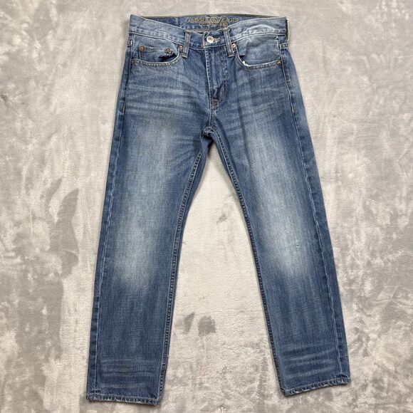 American Eagle Men’s 28x28 Slim Straight Jeans Light Wash 100% Cotton - Picture 1 of 10